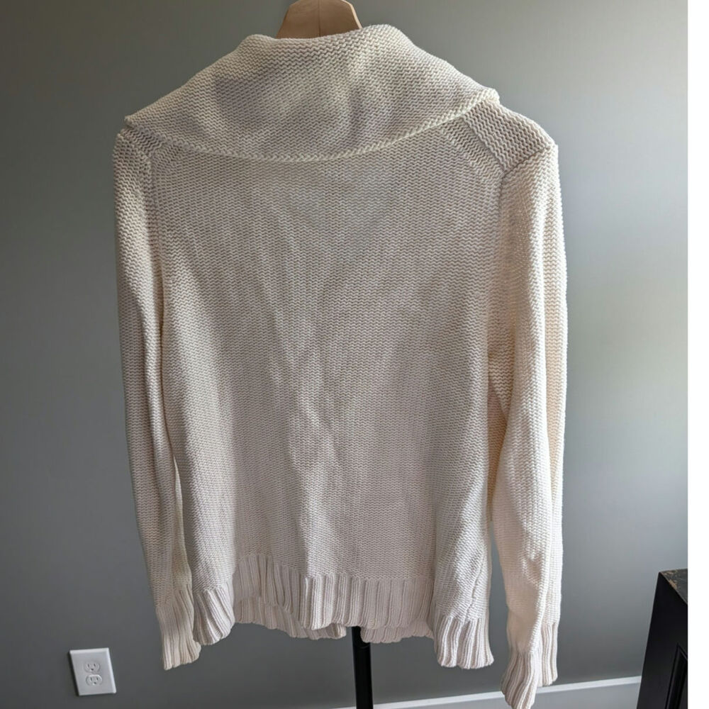 GAP Cream Chunky Knit Button-down Cardigan Sweater Size Large - Picture 2 of 4